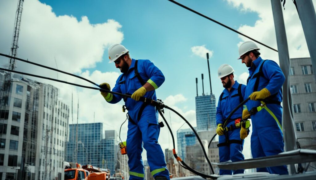 working near overhead power lines