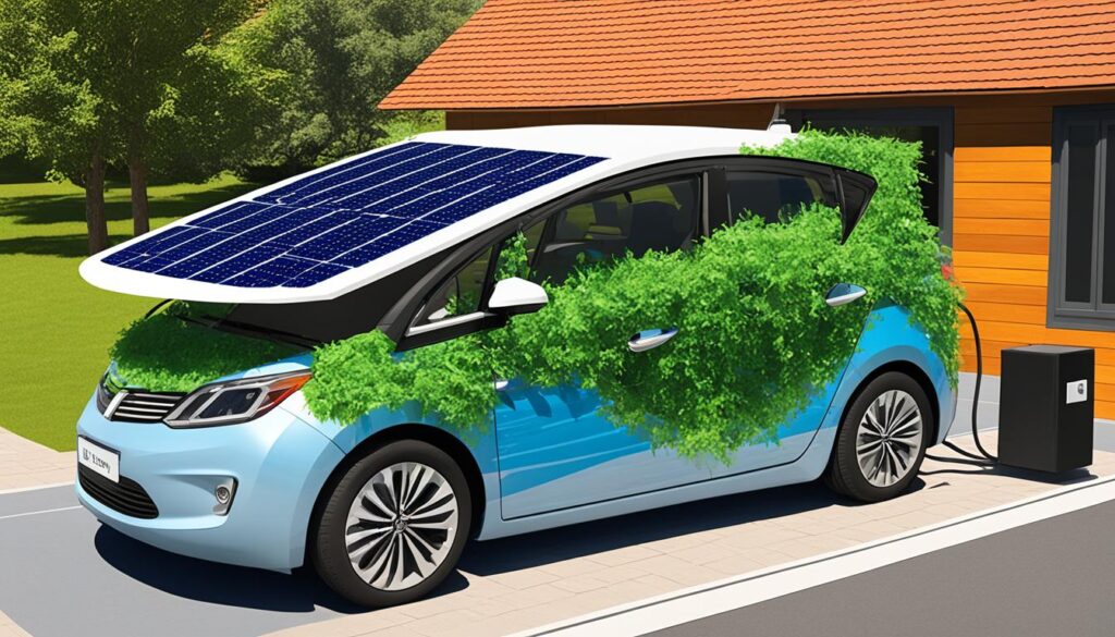 Solar-powered vehicle charging infographic